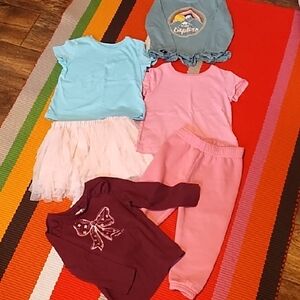 Bundle Of 6 Colorful Girls Clothing Set VGC Size 2T.